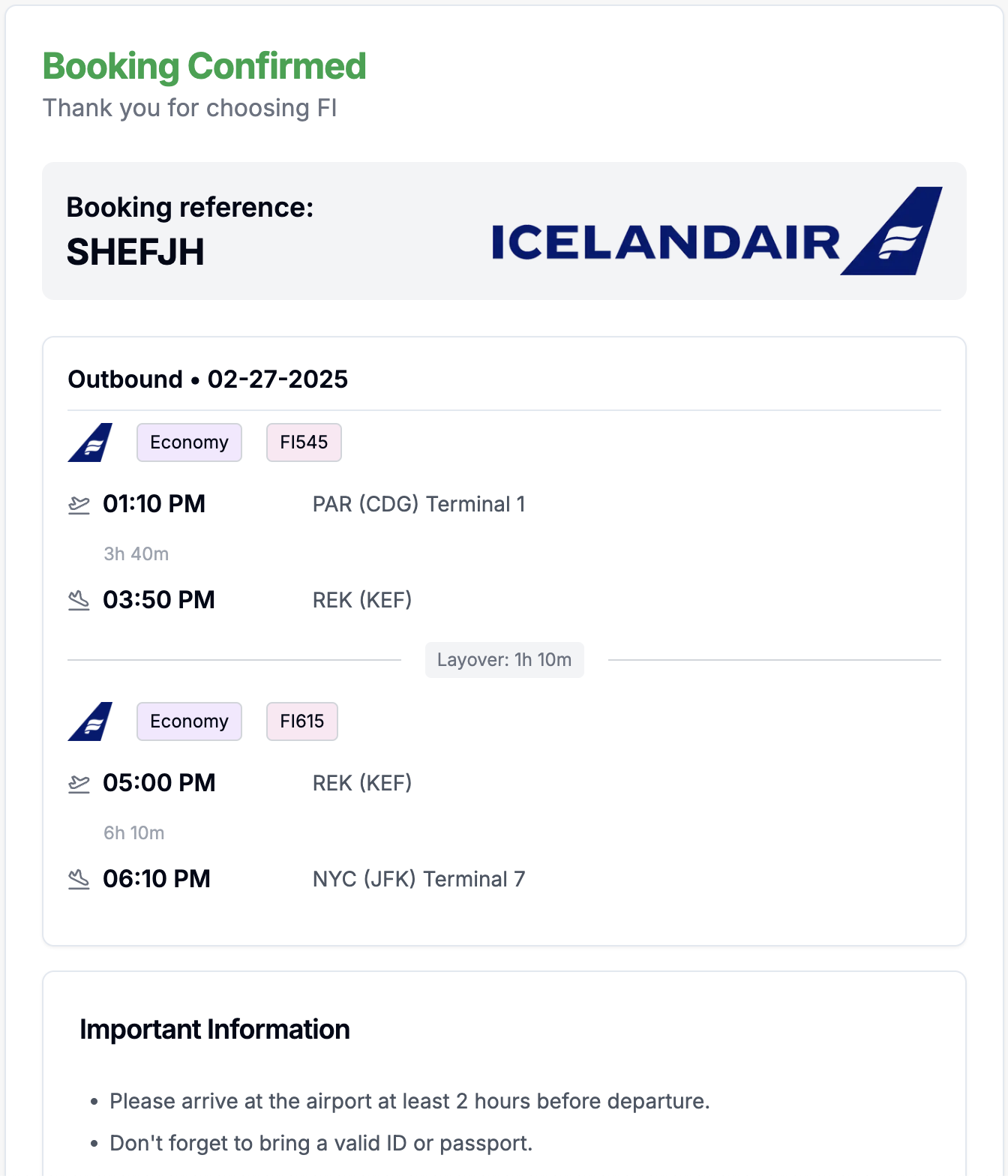Ticketing Interface